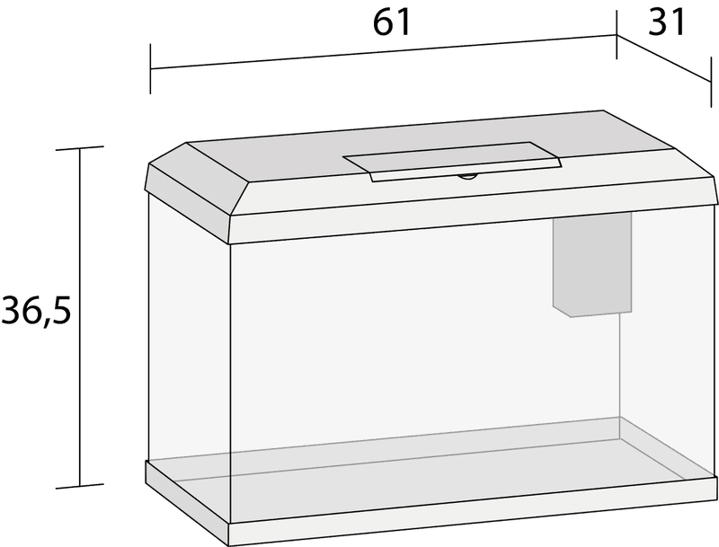 Juwel Akvarium Primo 60  svart 2.0 61x31x37cm 57 l 
